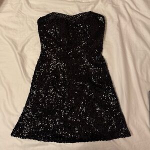 Alyce Designs Mini Black Sequin Dress